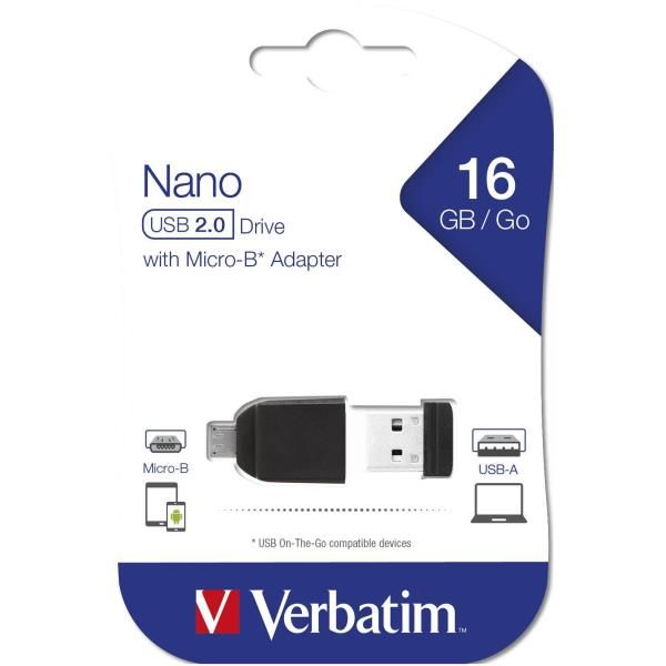 Verbatim Store 'n' Go Nano USB Drive - Chiavetta USB - 16 GB - USB 2.0 - con Mi…