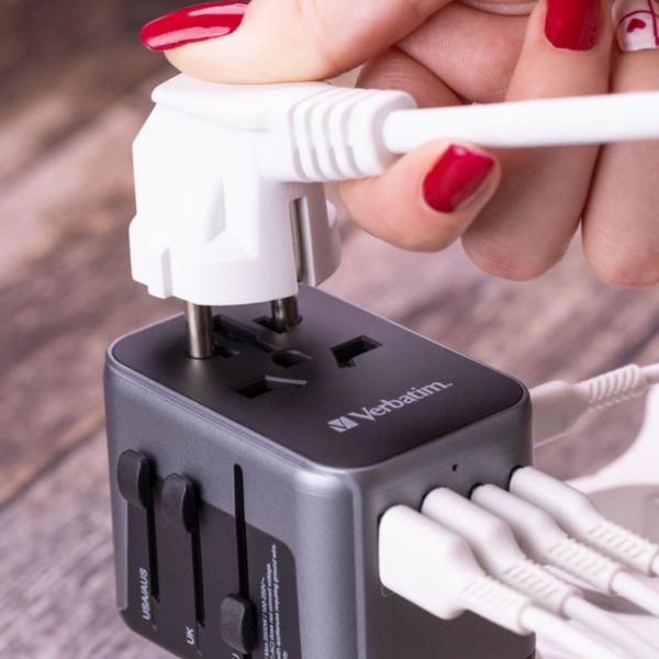 Verbatim UTA-03 - Alimentatore - 30 Watt - PD 3.0, Quick Charge 3.0 - 4 connett…