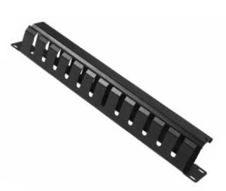 WP RACK - Pannello gestione cavi rack con coperchio - nero, RAL 9005 - 2U