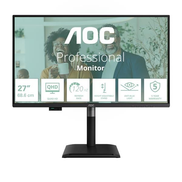 AOC Q27P4CV, 68,6 cm (27ʺ), 2560 x 1440 Pixel, Quad HD, LED, 4 ms, Nero