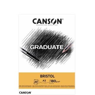 CANSON Graduate Bristol - Blocco incollato sul lato corto - A3 - 20 fogli - ext…