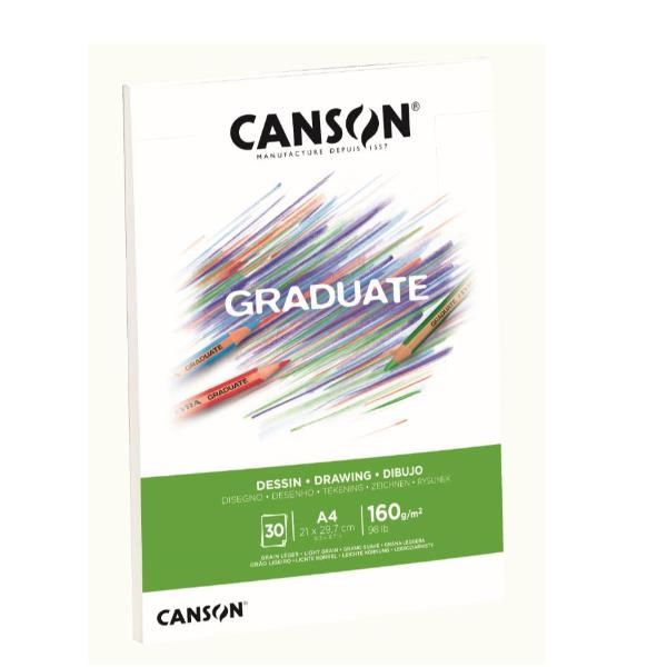 CANSON Graduate Drawing - Blocco - A4 - 30 fogli - bianco