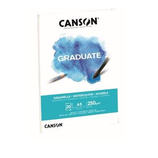 CANSON Graduate Watercolour - Blocco - A5 - 20 fogli - bianco