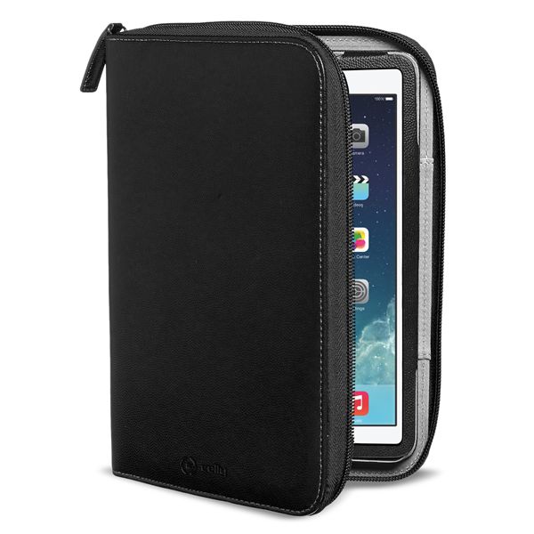 CELLY ORGANIZER2501 - Custodia per tablet - ecopelle - nero - per Apple iPad Air