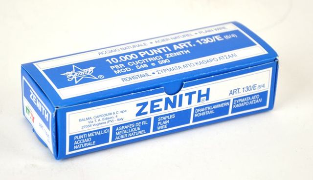 Zenith 130/E - Punti metallici - 6/4 - acciaio - argento - pacco da 1000