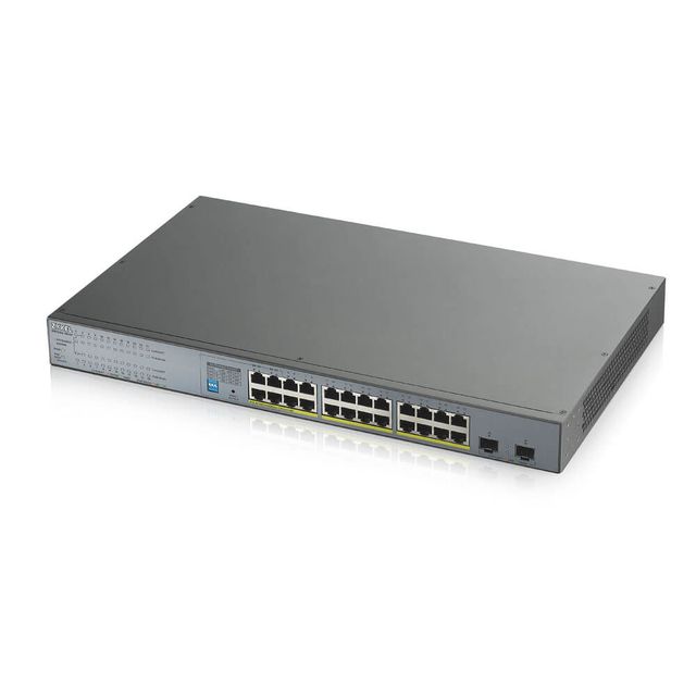 Zyxel GS1300-26HP - Switch - 24 x 10/100/1000 (PoE+) + 2 x Gigabit SFP (uplink)…