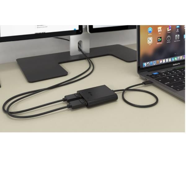 i-Tec - Adattatore video esterno - USB-C 3.1 - 2 x DisplayPort - nero