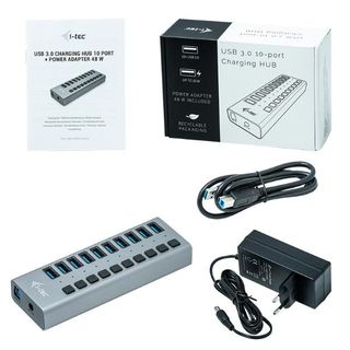 i-Tec USB 3.0 Charging HUB 10 port + Power Adapter 48 W - Hub - 10 x SuperSpeed…