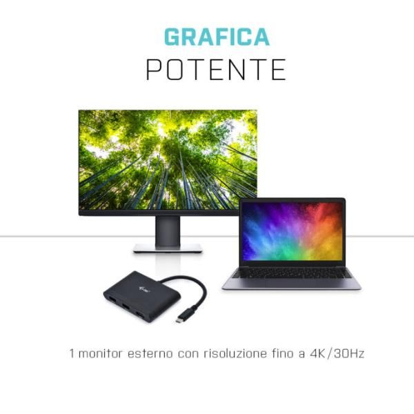 i-Tec USB-C HDMI and USB Adapter with Power Delivery Function - Docking station…