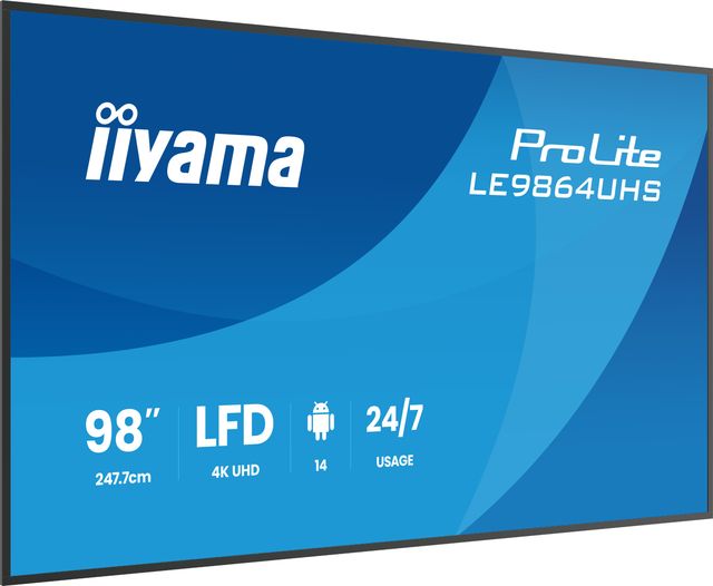 iiyama LE9864UHS-B1AG, Pannello piatto per segnaletica digitale, 2,49 m (98ʺ), …