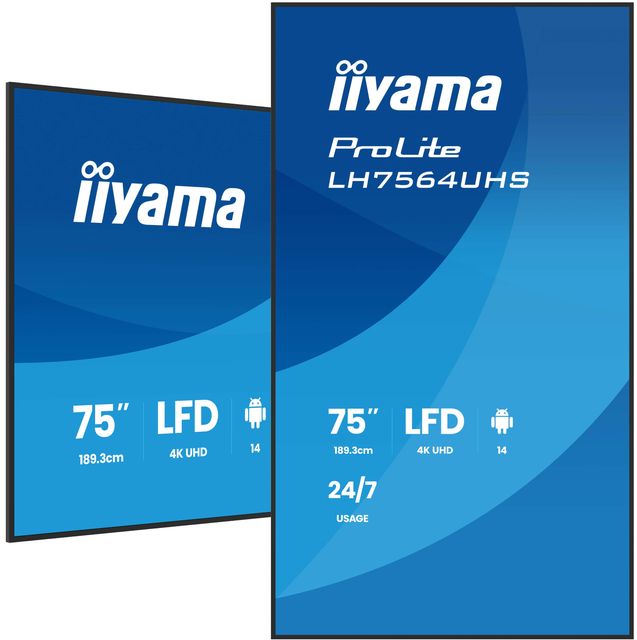 iiyama LH7564UHS-B1AG, Pannello piatto per segnaletica digitale, 190,5 cm (75ʺ)…