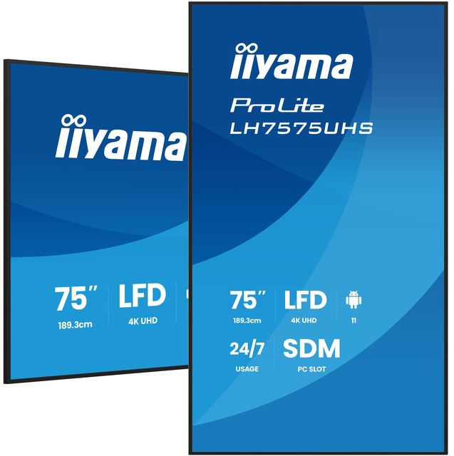 iiyama LH7575UHS-B2AG, Pannello piatto per segnaletica digitale, 190,5 cm (75ʺ)…