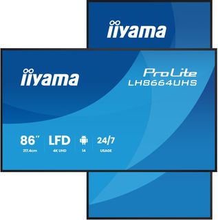iiyama LH8664UHS-B3AG, Pannello piatto per segnaletica digitale, 2,17 m (85.6ʺ)…