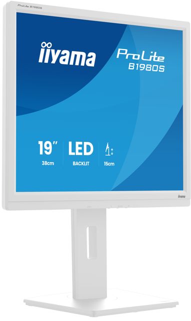 iiyama ProLite B1980S-W1, 48,3 cm (19ʺ), 1280 x 1024 Pixel, SVGA, LED, 3 ms, Bi…