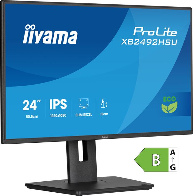 iiyama ProLite XB2492HSU-B1, 61 cm (24ʺ), 1920 x 1080 Pixel, Full HD, LED, 3 ms…