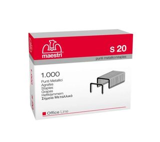 maestri S20 - Punti metallici - 13 x 20 mm - acciaio - pacco da 1000