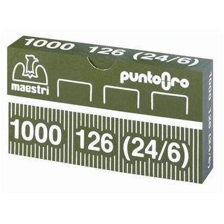 ro-ma - Punti metallici - 24/8 - 12 x 6 mm - oro - pacco da 1000