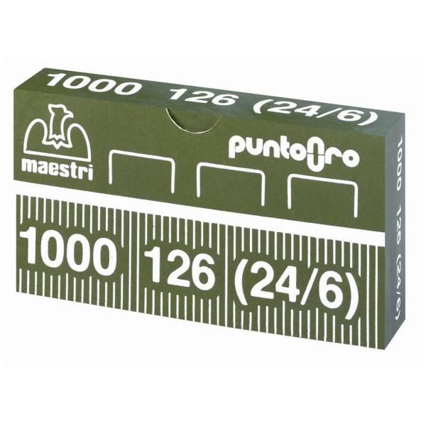 ro-ma - Punti metallici - 24/8 - 12 x 6 mm - oro - pacco da 1000
