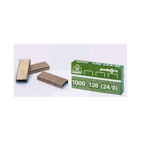 ro-ma - Punti metallici - 24/8 - 12 x 8 mm - oro - pacco da 2000