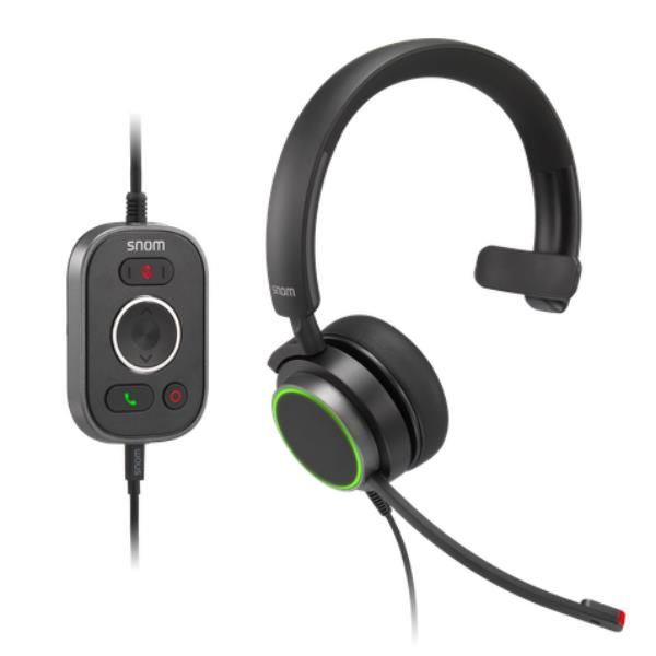 snom A330M - Cuffie con microfono - on-ear - cablato - USB, jack 3,5 mm