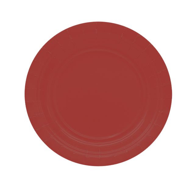 25 piatti piani D18cm Ecocolor biodegradabile rosso intenso Big Party