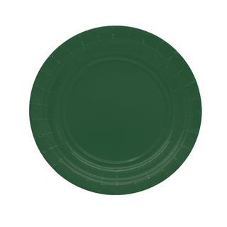 25 piatti piani D18cm Ecocolor biodegradabile verde bosco Big Party