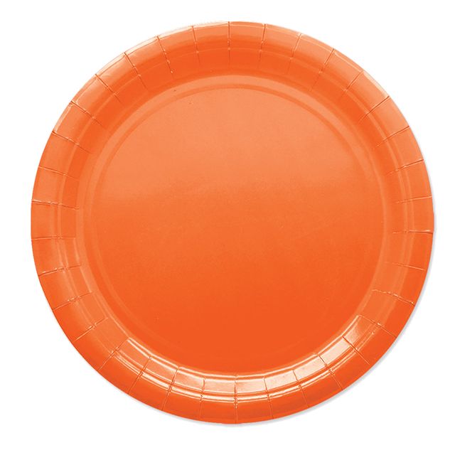 25 piatti piani D24cm Ecocolor biodegradabile arancione Big Party