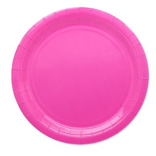 25 piatti piani D24cm Ecocolor biodegradabile fucsia Big Party