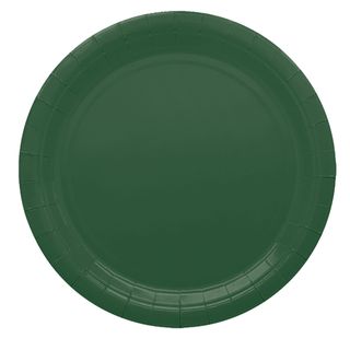 25 piatti piani D24cm Ecocolor biodegradabile verde bosco Big Party