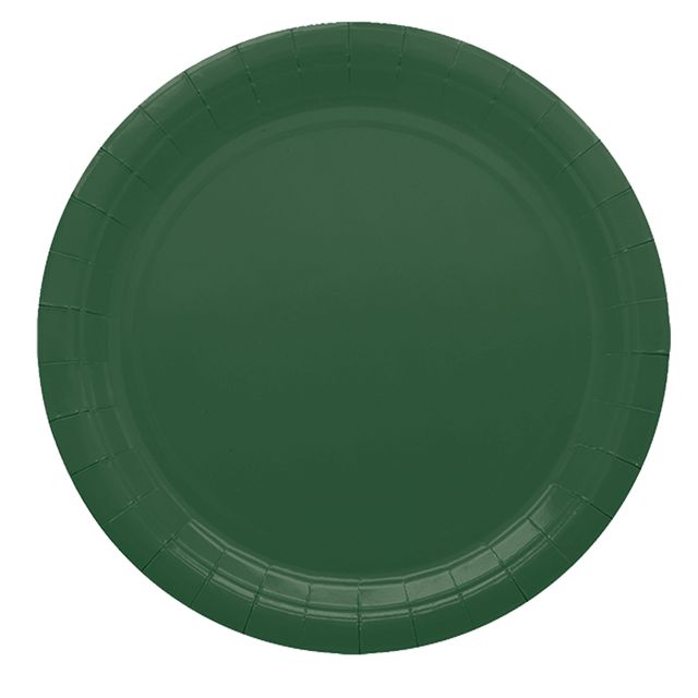 25 piatti piani D24cm Ecocolor biodegradabile verde bosco Big Party