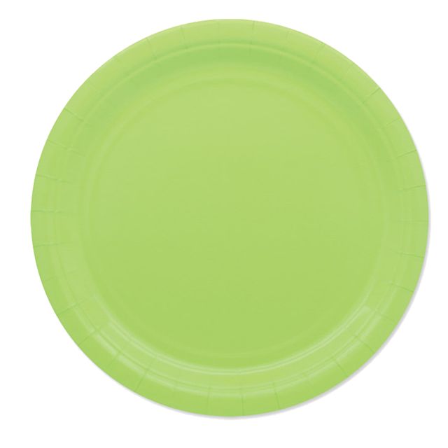 25 piatti piani D24cm Ecocolor biodegradabile verde mela Big Party