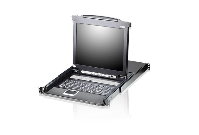 ATEN 8-PORT SINGLE RAIL 17" LCD KVM IT