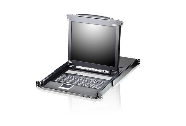 ATEN 8-PORT SINGLE RAIL 17" LCD KVM US