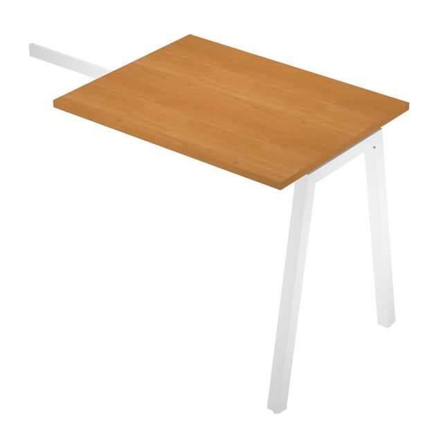 Allungo reversibile dx/sx 80x60cm piano noce chiaro per scrivania struttura bian
