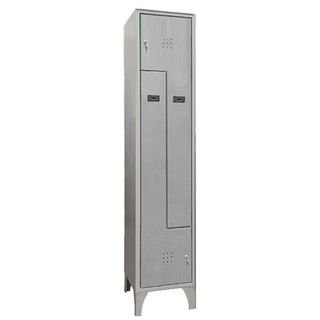 Armadio spogliatoio in metallo salvaspazio a 2 ante a L 40x50xH195cm grigio 717/