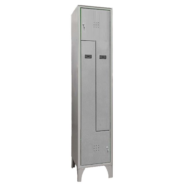 Armadio spogliatoio in metallo salvaspazio a 2 ante a L 40x50xH195cm grigio 717/