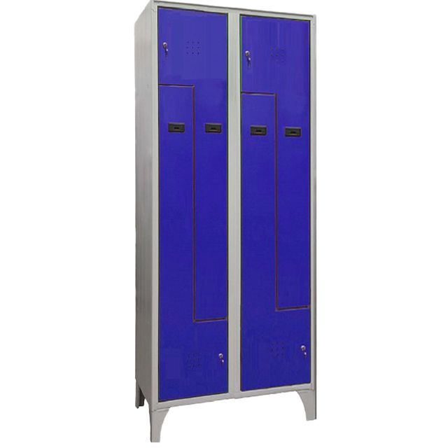 Armadio spogliatoio in metallo salvaspazio a 4 ante a L 80x50xH195cm grigio con