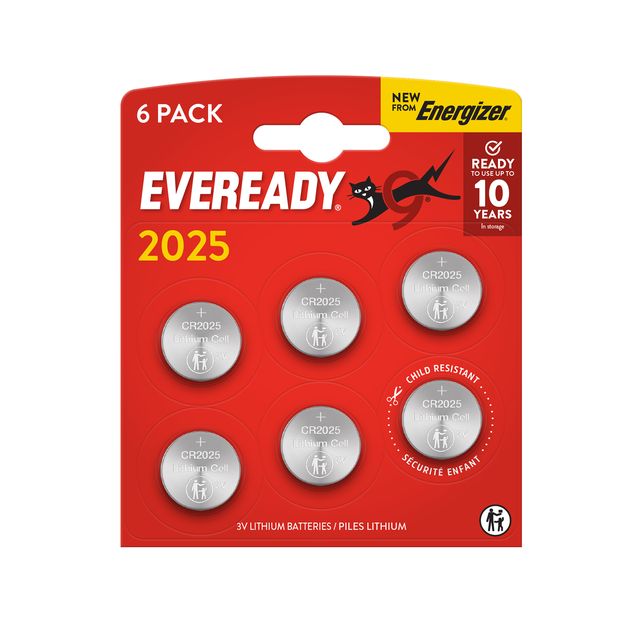 BLISTER 6 MICROPILE A PASTIGLIA CR2025 LITIO 3V ENERGIZER
