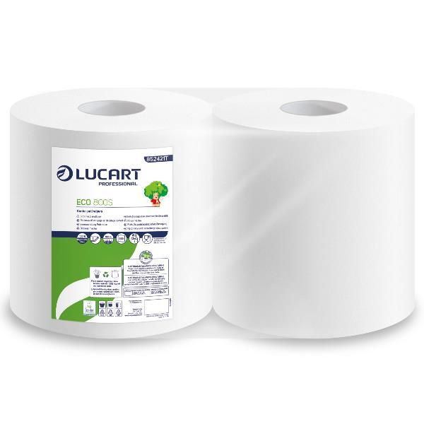 Bobina multiuso Lucart Eco 800 strappi 180 m - 2 veli - Conf. 2 rotoli - 852421T
