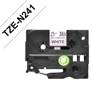 Brother Nastro TZEN241 da 18 mm (8 m Nero/Bianco