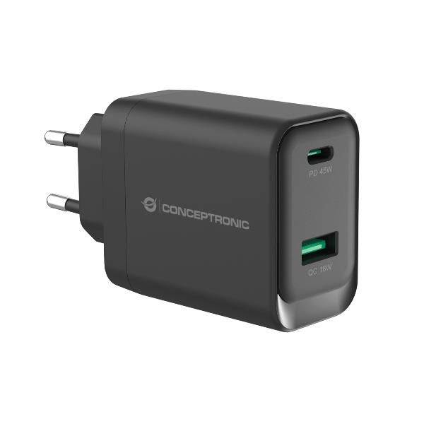 CONCEPTRONIC 2-PORT 45W GAN USB PD CHARGER