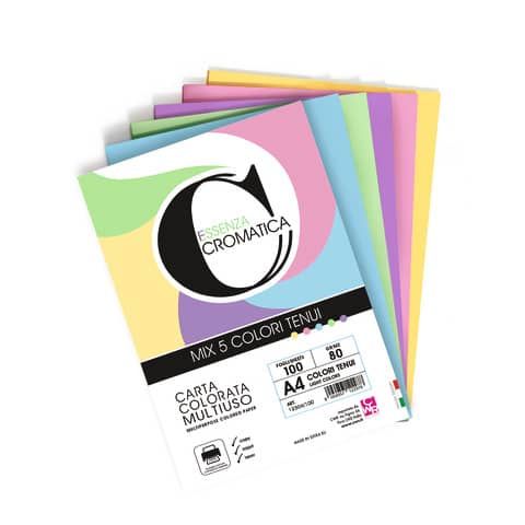 CWR COLORI TENUI RISMA DA 100 FOGLI 160 GR 21 X 29.7 CM A4 COLORI ASSORTITI