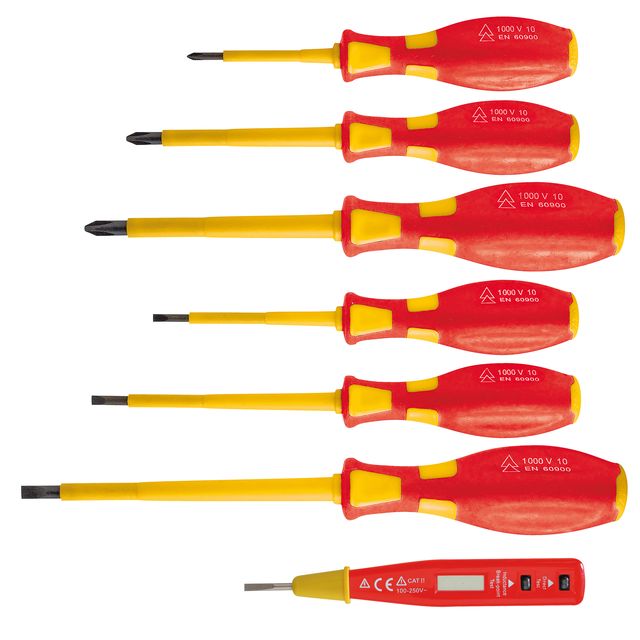 Cacciaviti isolati 1000 V - con cercafase - misure assortite - Valex - conf. 7 …