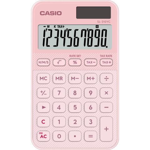 Calcolatrice tascabile Casio SL-310YC-LP-W-EP con display a 10 cifre e alimenta…