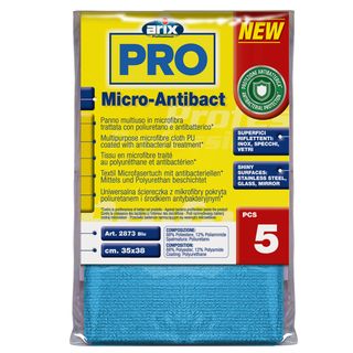Conf 5 Panni multiuso Micro-Antibact 35x38cm blu Arix
