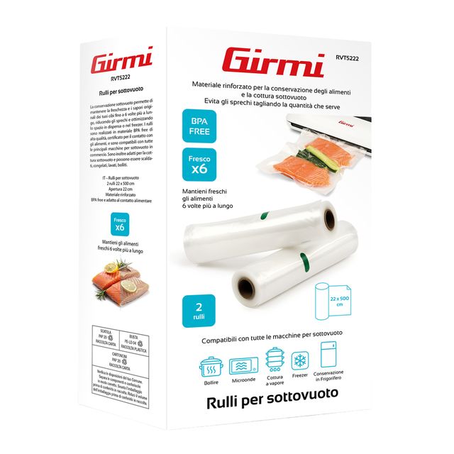 Conf. 2 Rulli per sottovuoto 22x500cm Girmi