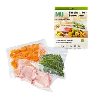 Conf. 30 sacchetti alimenti per sigillatrice sottovuoto 25x30cm Mulin