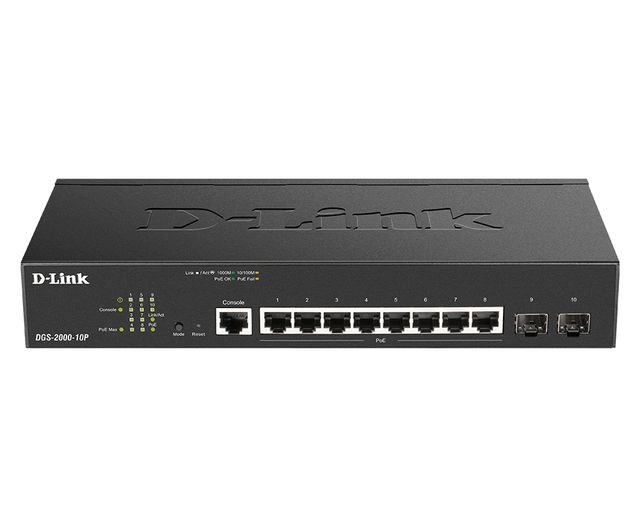 D-LINK DGS-2000-10P SWITCH 8 PORTE POE GESTITO L2 L3 GIGABIT ETHERNET 10/100/10…