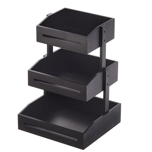 Espositore buffet 3 piani 33x30x41cm bamboo nero Leone