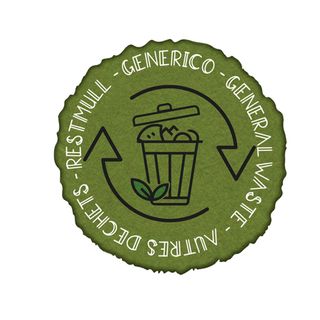 Etichetta autoadesiva raccolta differenziata generico in vinile verde Medial Int